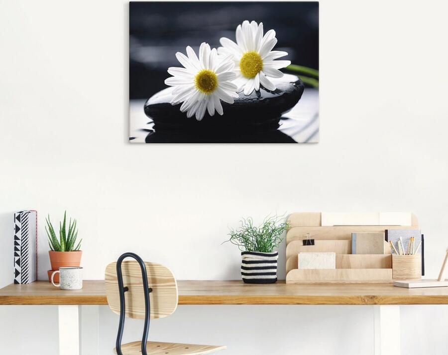 Artland Artprint op linnen Twee gerbera's op een zensteen - Foto 5