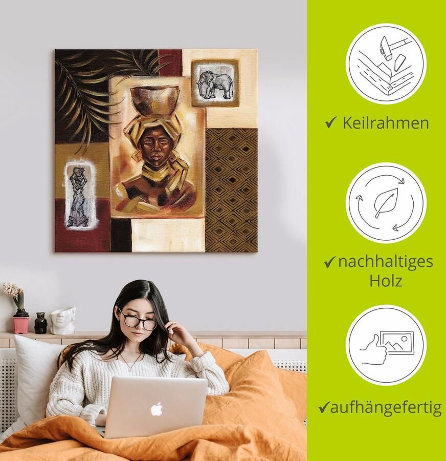 Artland Artprint op linnen Uit Afrika I gespannen op een spieraam - Foto 2