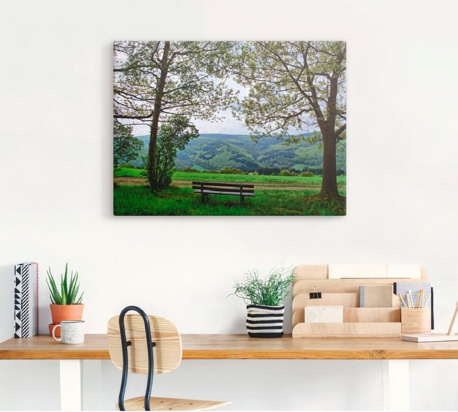 Artland Artprint op linnen Uitzicht op het voorjaar gespannen op een spieraam - Foto 3