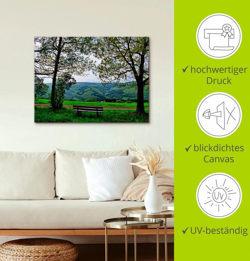 Artland Artprint op linnen Uitzicht op het voorjaar gespannen op een spieraam - Foto 2