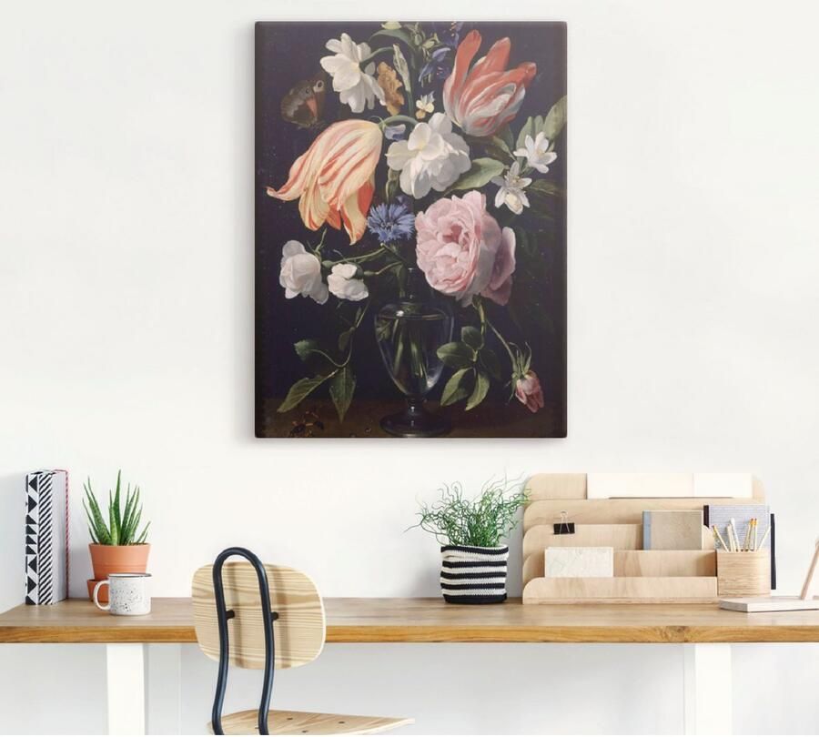 Artland Artprint op linnen Vaas met bloemen. 1637 gespannen op een spieraam - Foto 3
