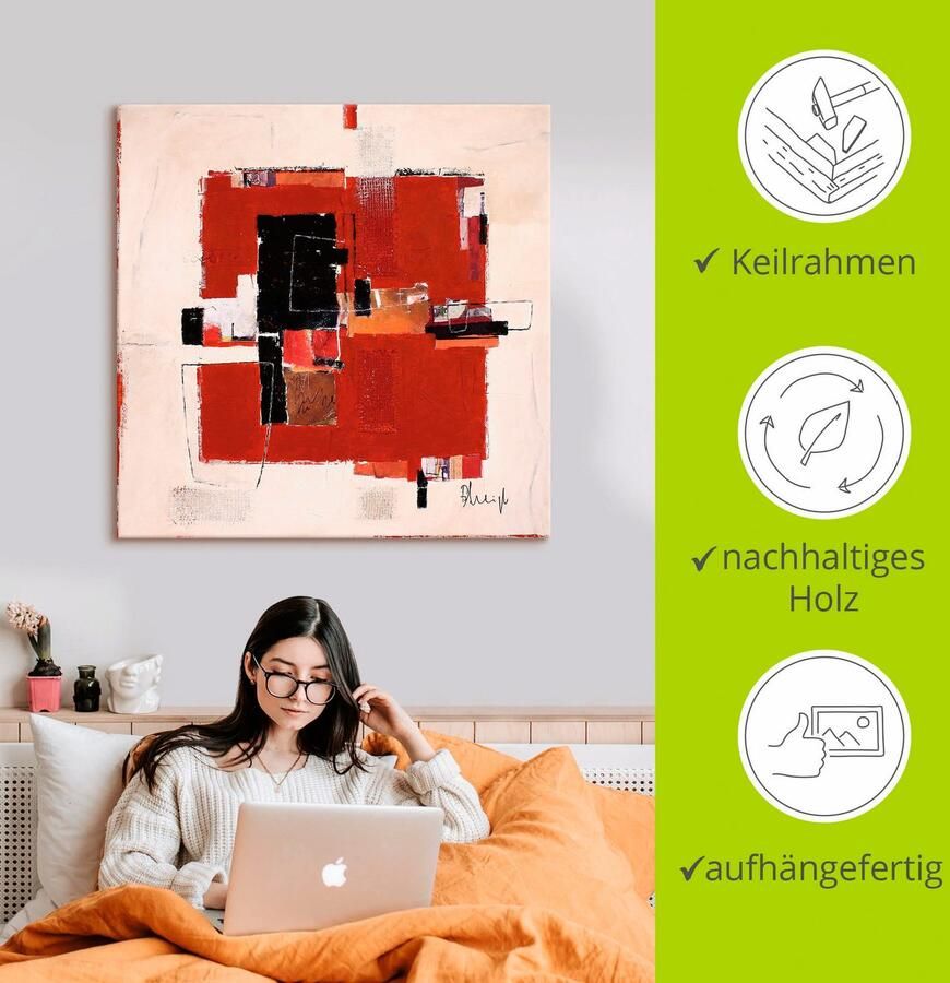 Artland Artprint op linnen Velden gespannen op een spieraam - Foto 3