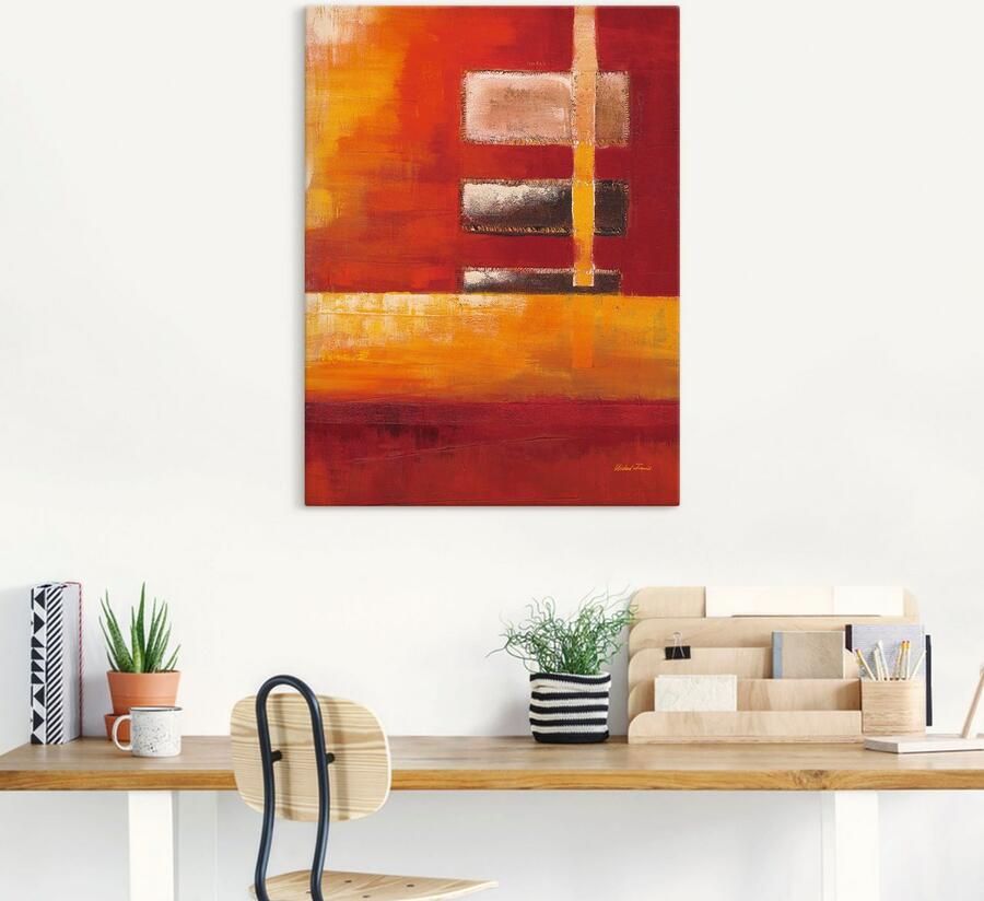 Artland Artprint op linnen Velden II abstract gespannen op een spieraam - Foto 4