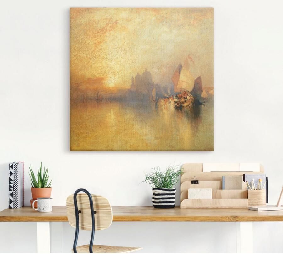 Artland Artprint op linnen Venetië bij zonsondergang. - Foto 3