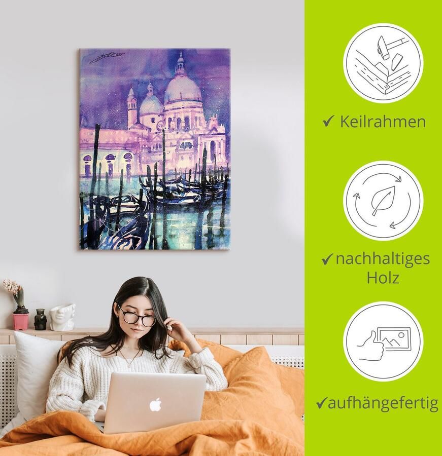 Artland Artprint op linnen Venetië Santa Maria della Salute - Foto 2