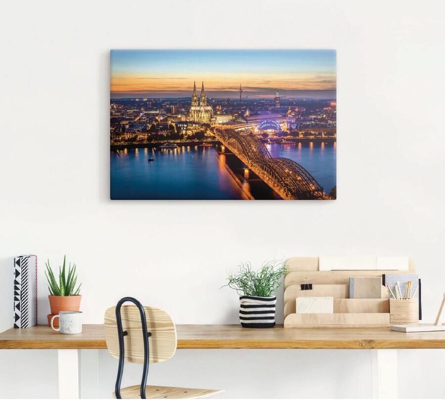 Artland Artprint op linnen Verlicht Keulen van boven - Foto 5