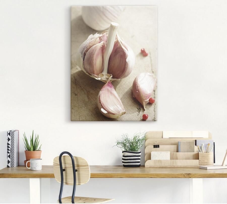Artland Artprint op linnen Vers uit de knoflookbol gespannen op een spieraam - Foto 3