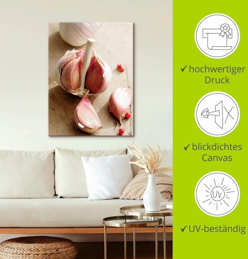 Artland Artprint op linnen Vers uit de knoflookbol gespannen op een spieraam - Foto 2