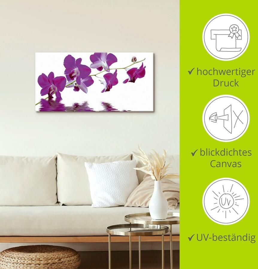 Artland Artprint op linnen Violette orchideeën gespannen op een spieraam - Foto 4