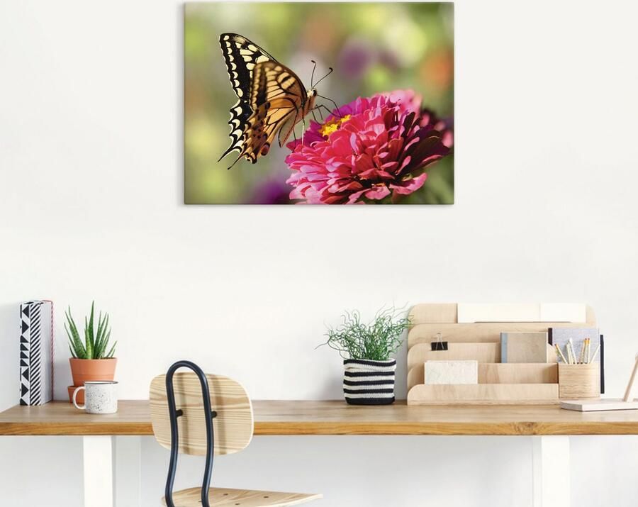 Artland Artprint op linnen Vlinder gespannen op een spieraam - Foto 5