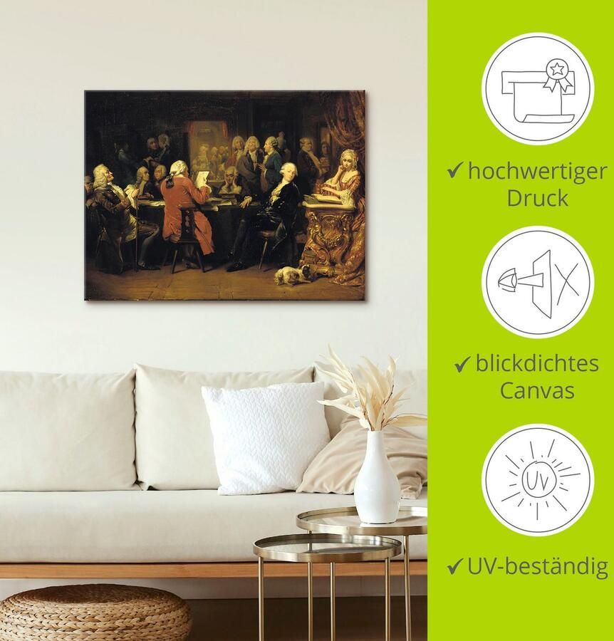 Artland Artprint op linnen Voltaire in leeskamer van café Procope. - Foto 2