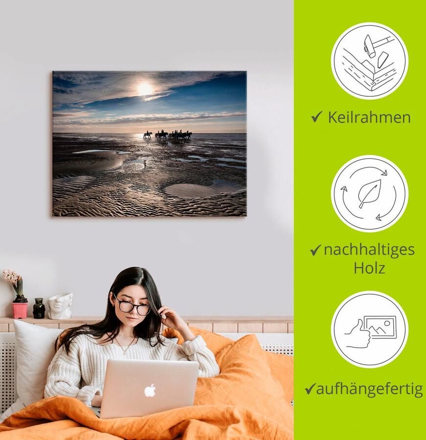 Artland Artprint op linnen Vrijheid aan de zee gespannen op een spieraam - Foto 2