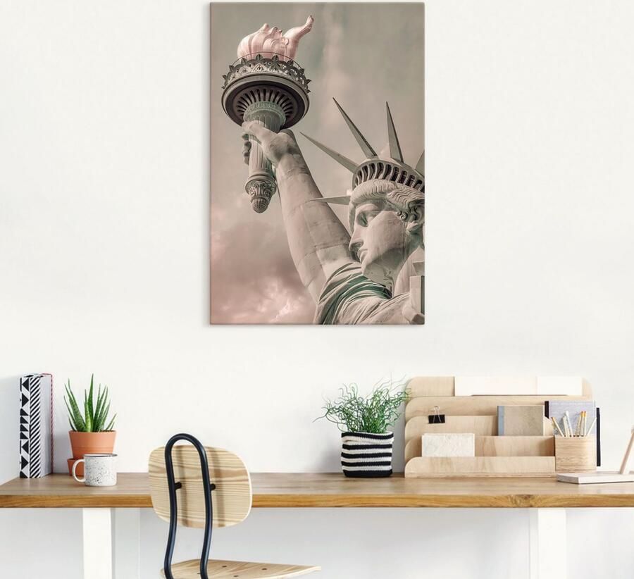 Artland Artprint op linnen Vrijheidsbeeld in stedelijke vintage-stijl - Foto 4