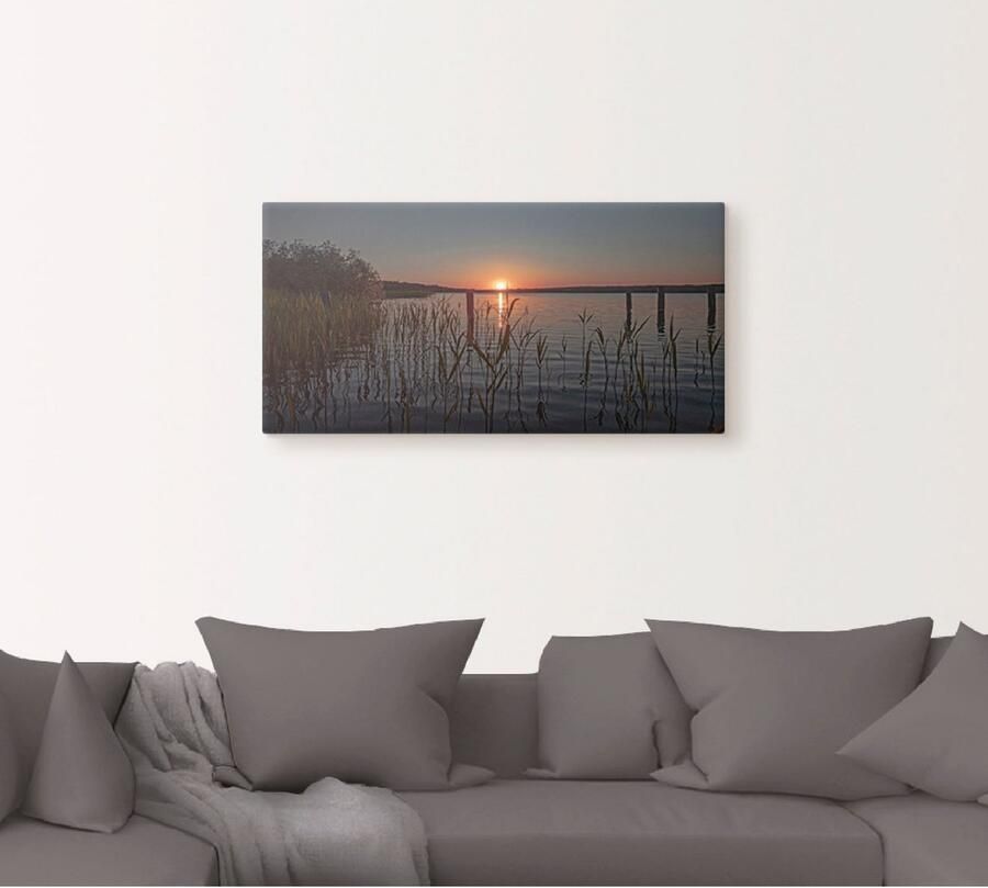 Artland Artprint op linnen Vroeg in de ochtend aan de Ratzeburger See II - Foto 4
