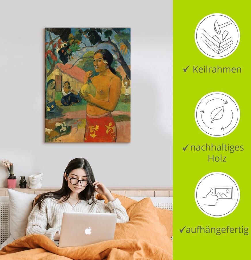 Artland Artprint op linnen Vrouw die een vrucht vasthoudt - Foto 2