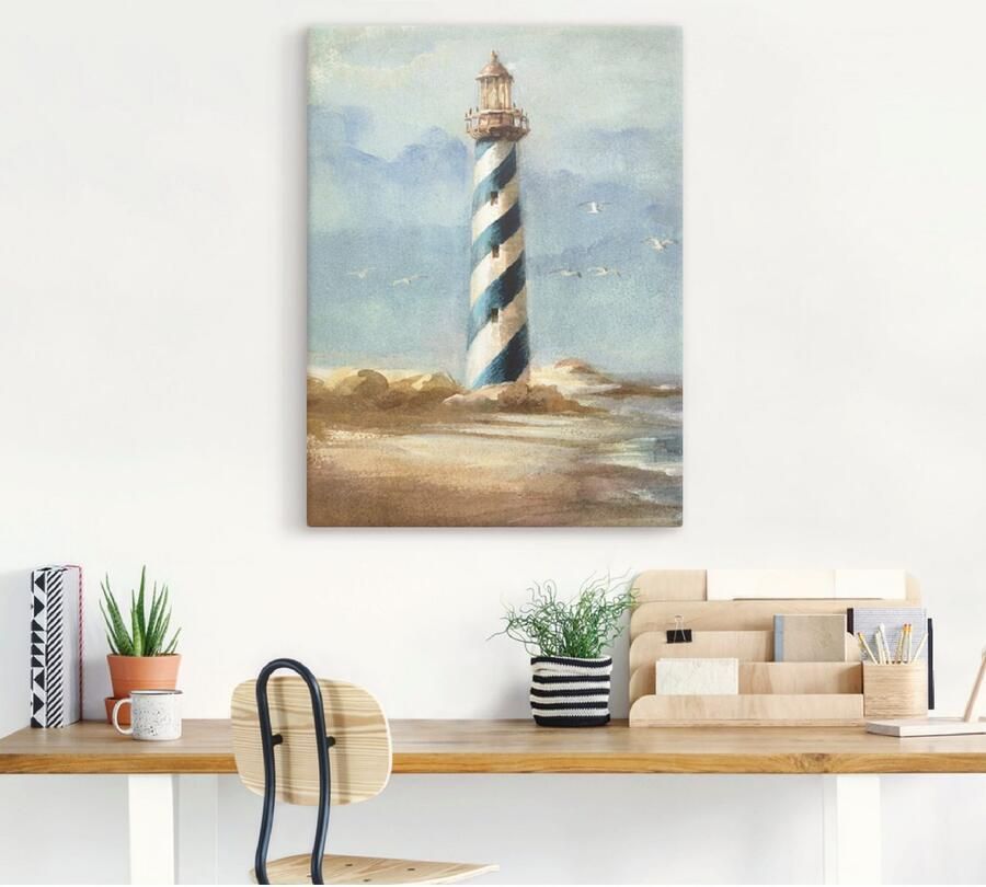 Artland Artprint op linnen Vuurtoren I gespannen op een spieraam - Foto 3