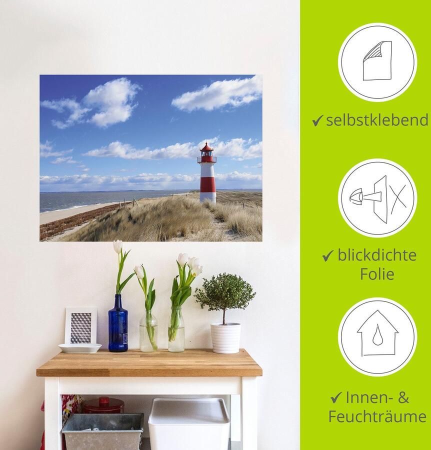 Artland Artprint op linnen Vuurtoren Sylt gespannen op een spieraam - Foto 4