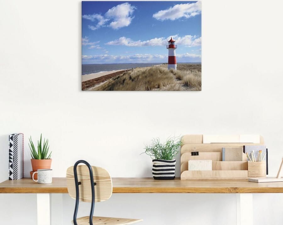 Artland Artprint op linnen Vuurtoren Sylt gespannen op een spieraam - Foto 5