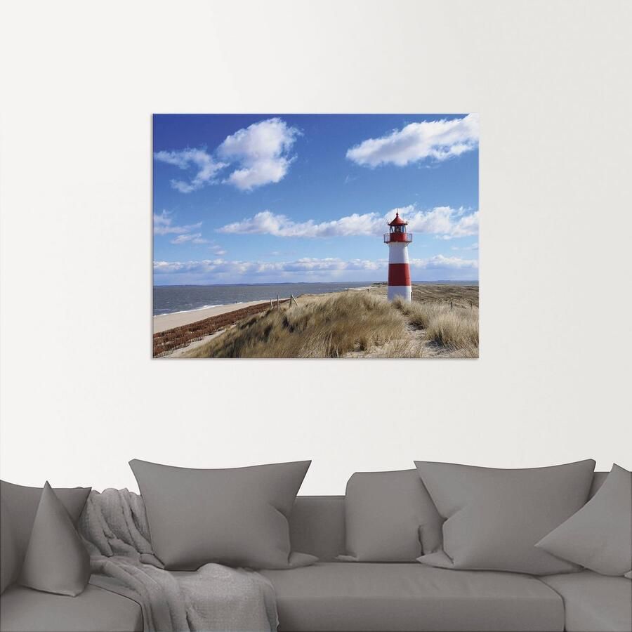 Artland Artprint op linnen Vuurtoren Sylt gespannen op een spieraam - Foto 2