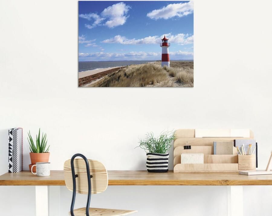 Artland Artprint op linnen Vuurtoren Sylt gespannen op een spieraam - Foto 6