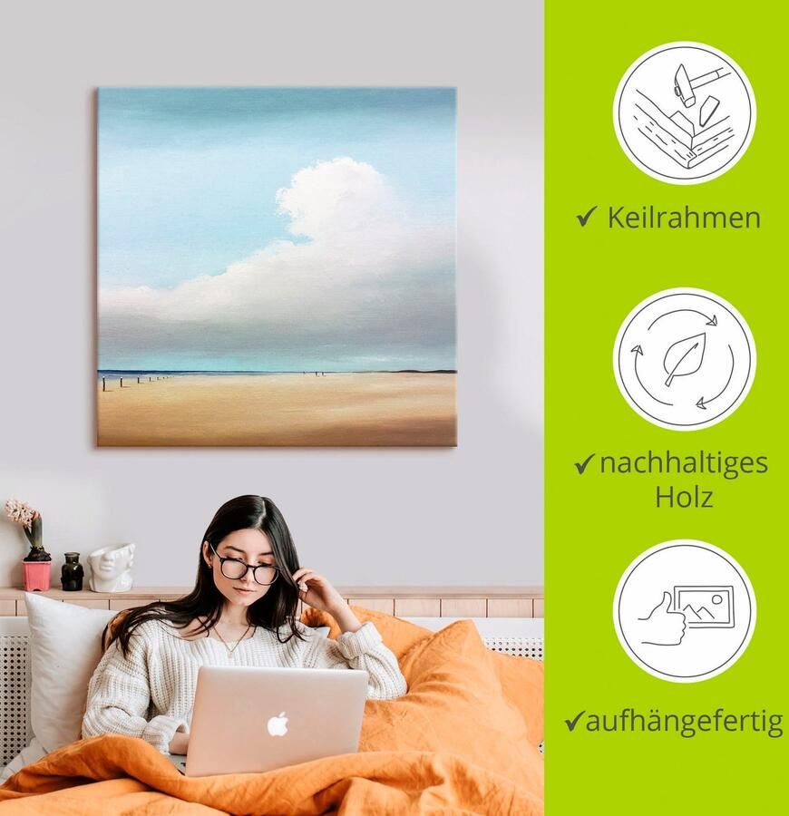 Artland Artprint op linnen Wandeling I gespannen op een spieraam