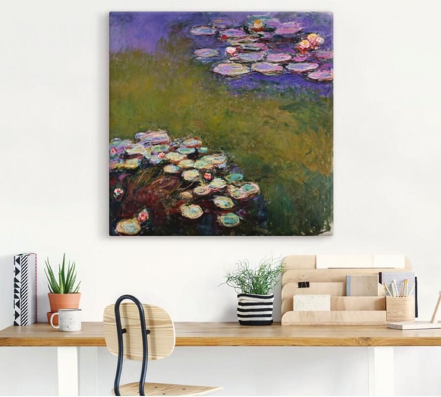 Artland Artprint op linnen Waterlelies. gespannen op een spieraam - Foto 3