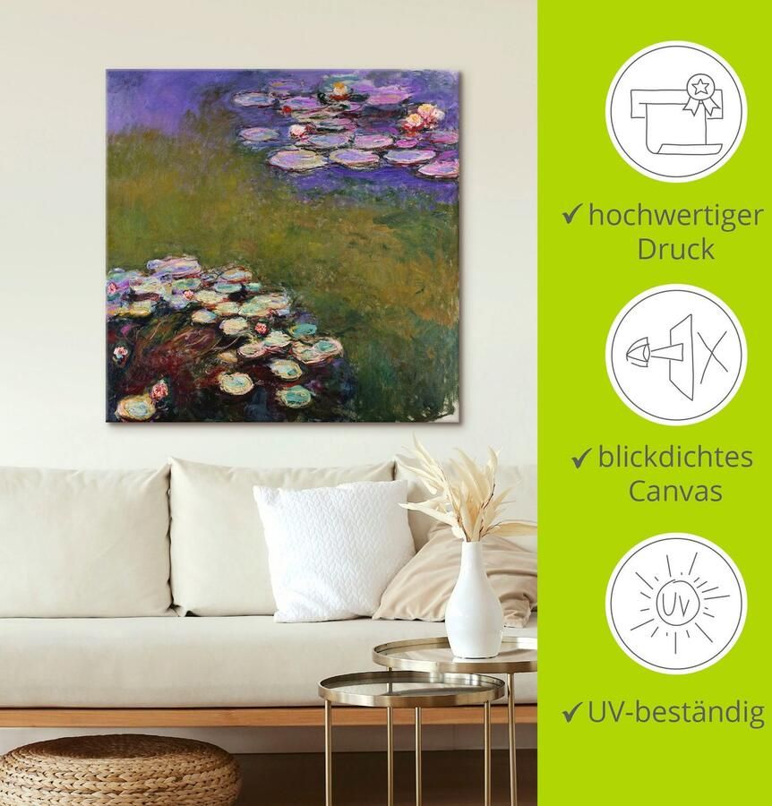 Artland Artprint op linnen Waterlelies. gespannen op een spieraam - Foto 2