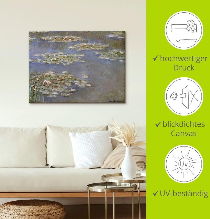 Artland Artprint op linnen Waterlelies. Omstreeks 1905 - Foto 2