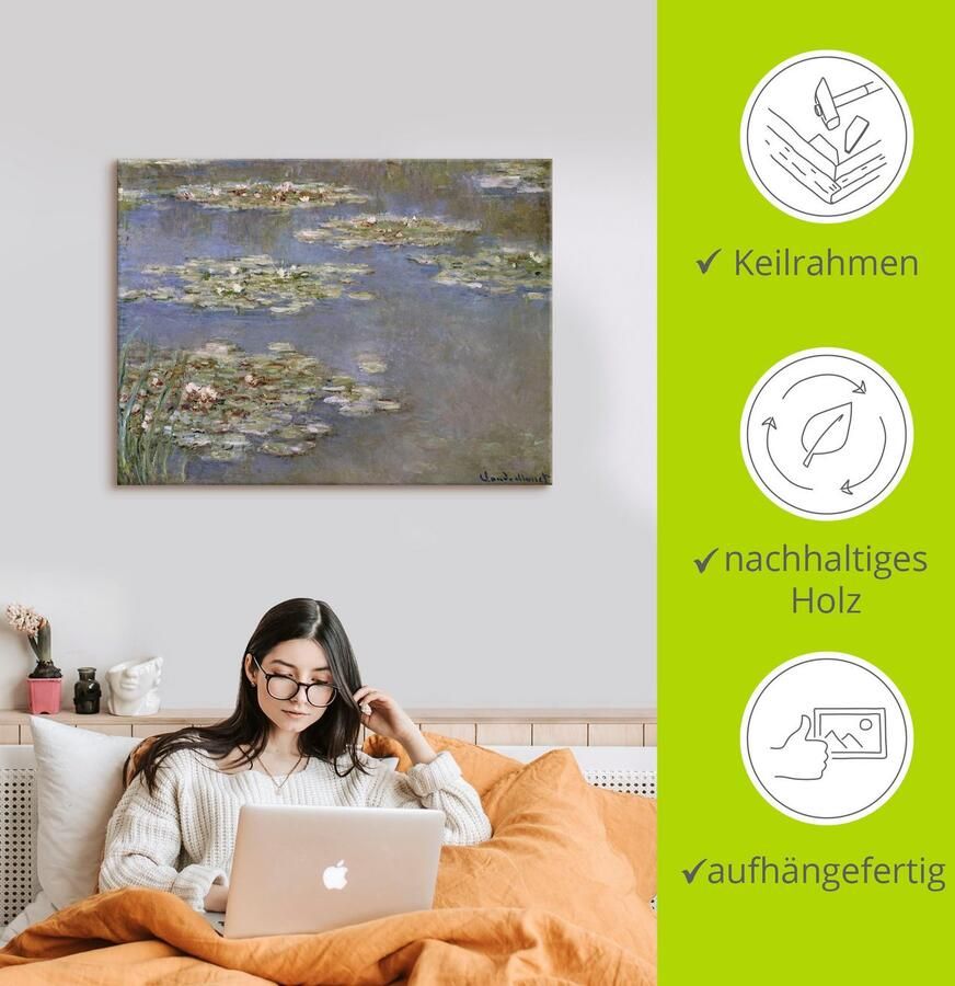 Artland Artprint op linnen Waterlelies. Omstreeks 1905