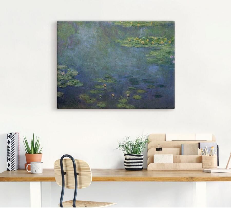 Artland Artprint op linnen Waterlelievijver gespannen op een spieraam - Foto 4