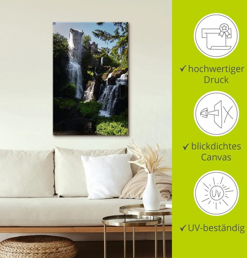 Artland Artprint op linnen Waterval bij waterspelen in Kassel - Foto 2