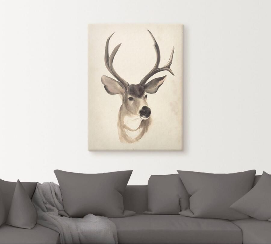 Artland Artprint op linnen Waterverf les dieren II gespannen op een spieraam - Foto 4