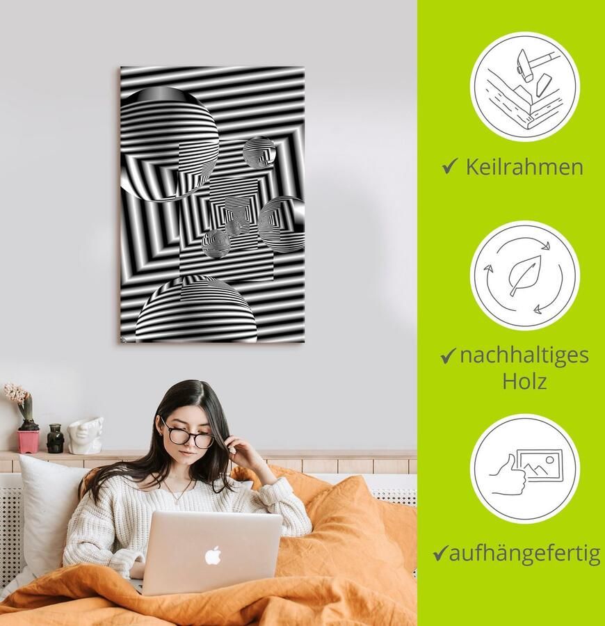 Artland Artprint op linnen Weg naar binnen gespannen op een spieraam - Foto 2