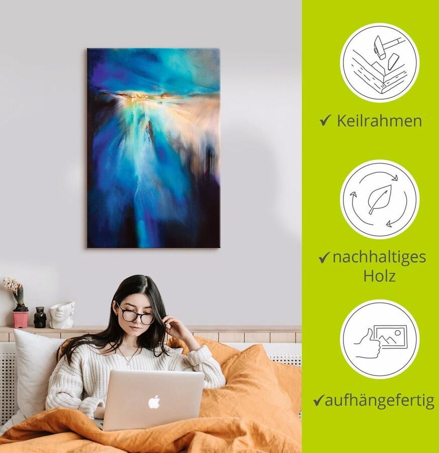 Artland Artprint op linnen Winteravond II gespannen op een spieraam - Foto 2