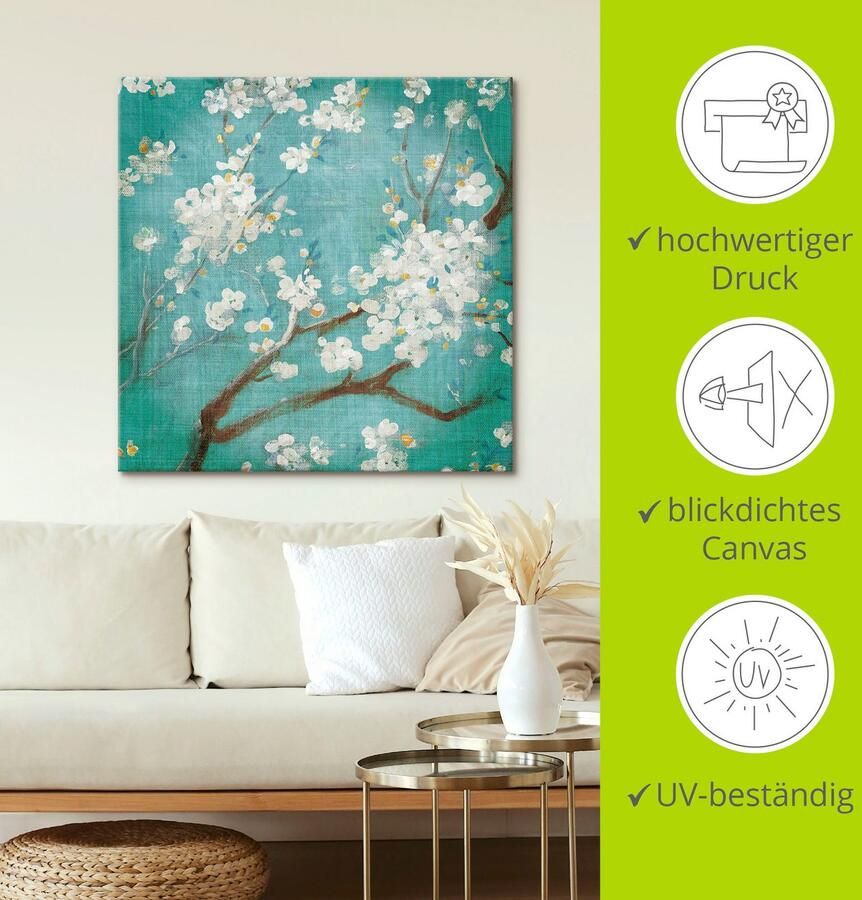 Artland Artprint op linnen Witte kersenbloesem I gespannen op een spieraam - Foto 2