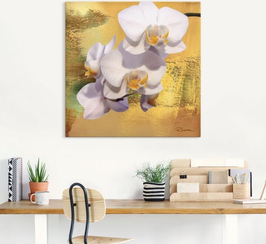 Artland Artprint op linnen Witte orchidee II gespannen op een spieraam - Foto 4