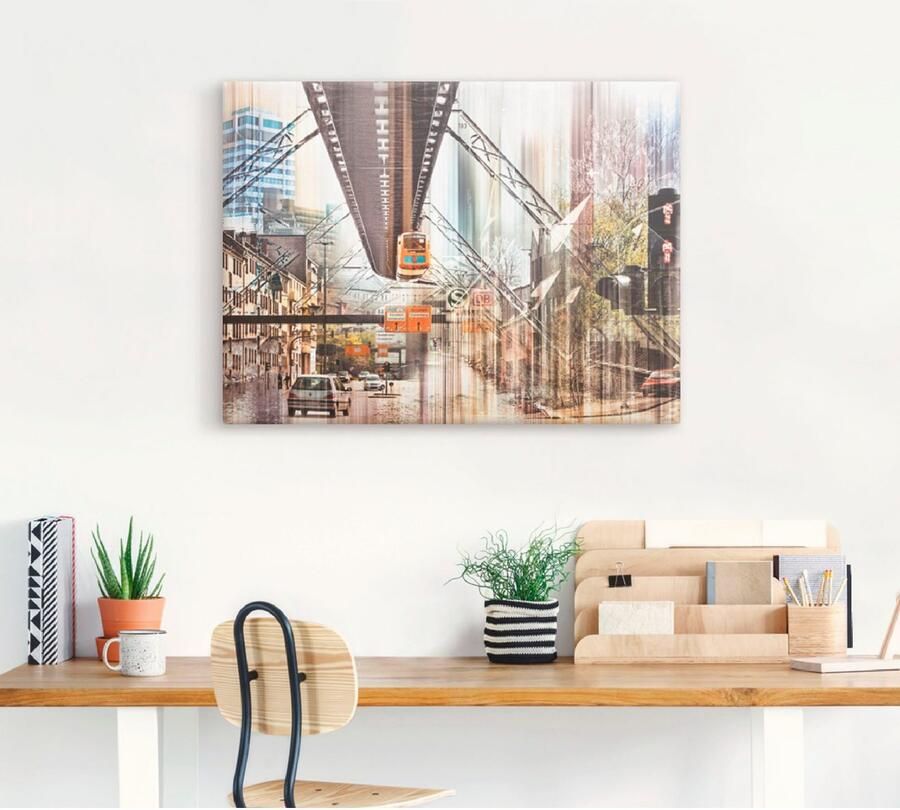 Artland Artprint op linnen Wuppertal NRW Roergebied collage - Foto 3