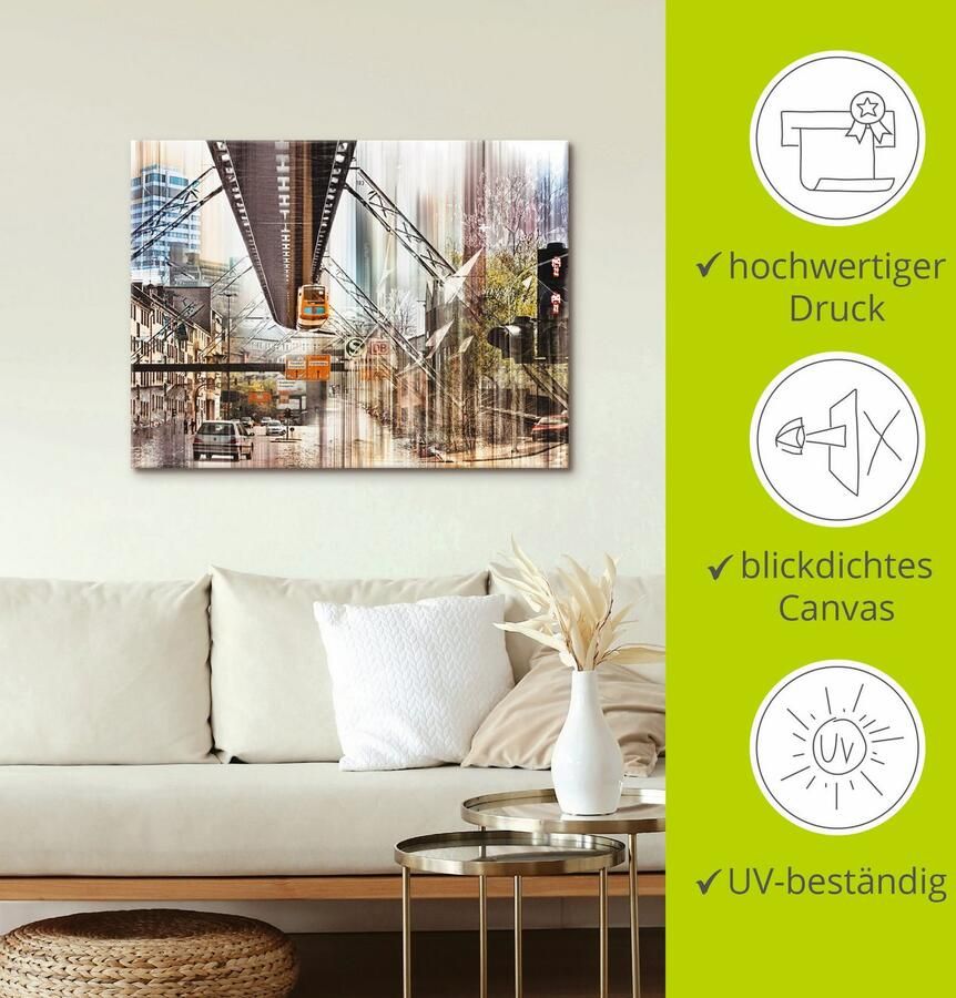 Artland Artprint op linnen Wuppertal NRW Roergebied collage - Foto 2