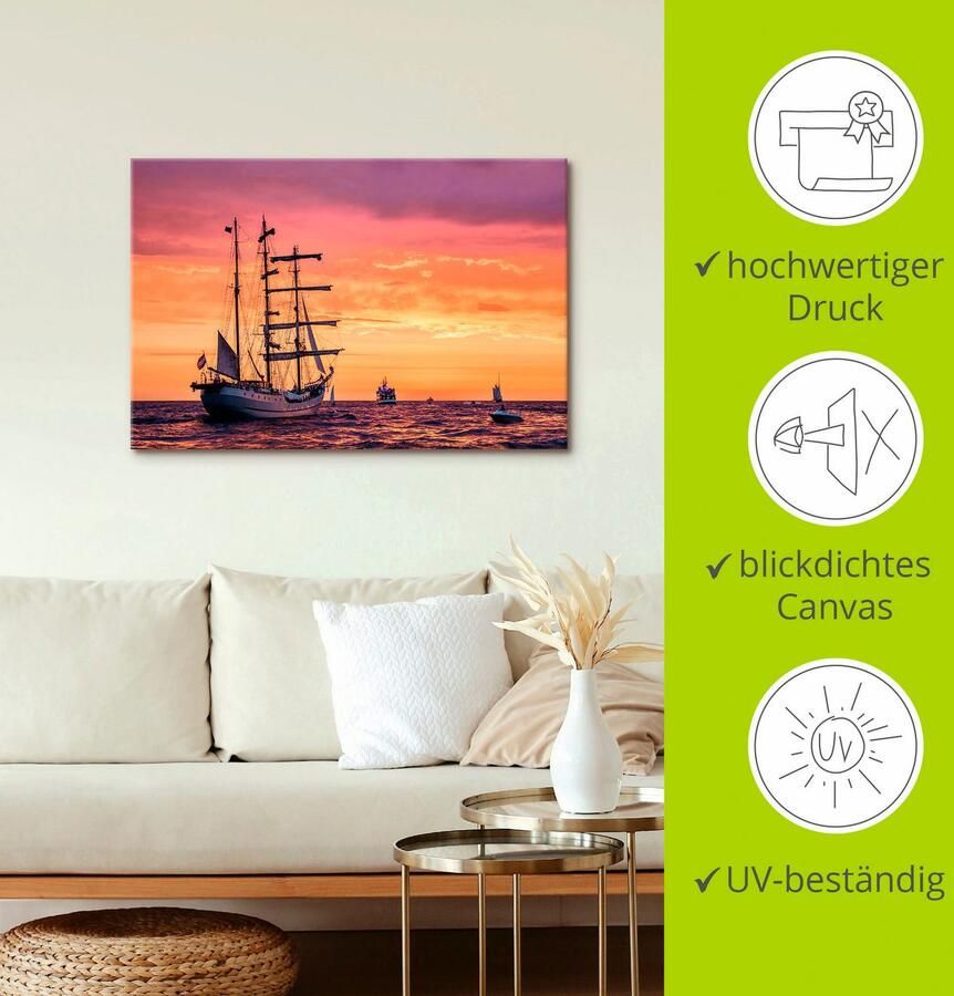 Artland Artprint op linnen Zeilboten Hanse Sail in Rostock I - Foto 2