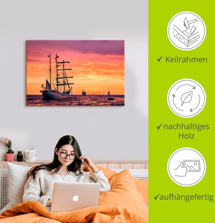 Artland Artprint op linnen Zeilboten Hanse Sail in Rostock I
