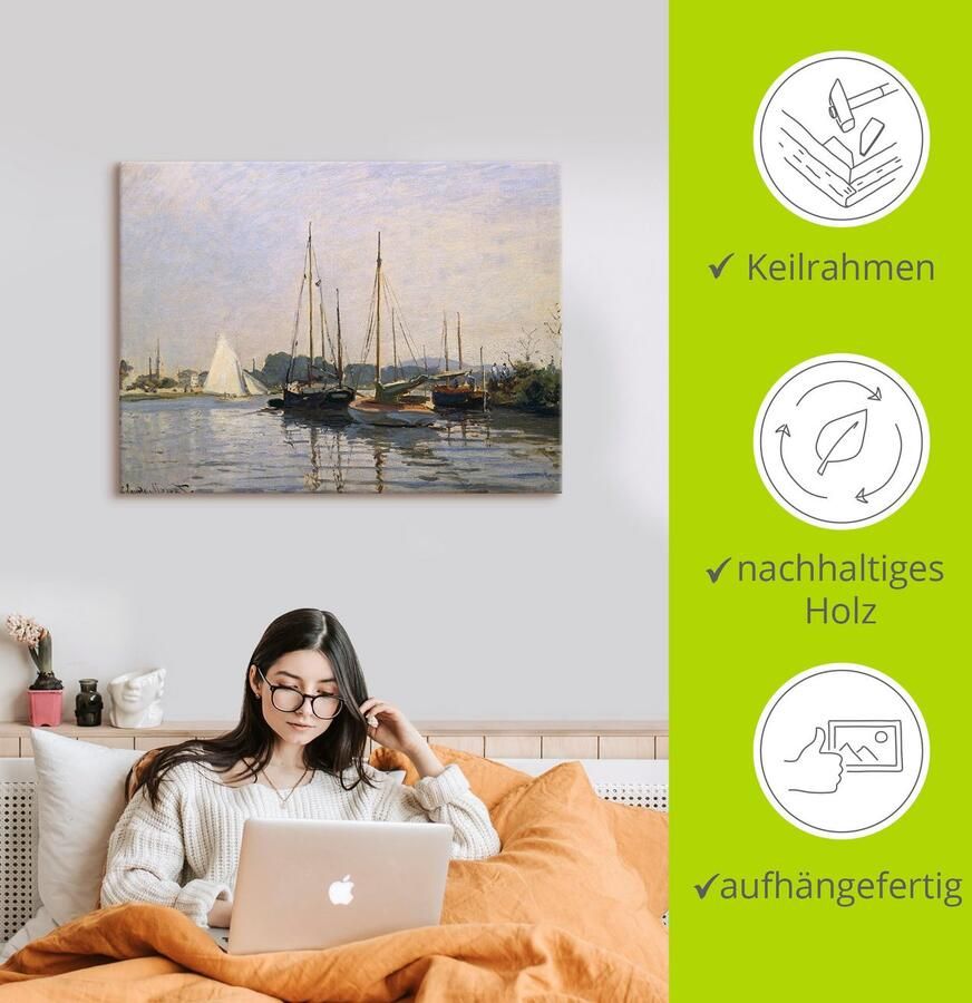 Artland Artprint op linnen Zeilboten in Argenteuil. Omstreeks 1872 73