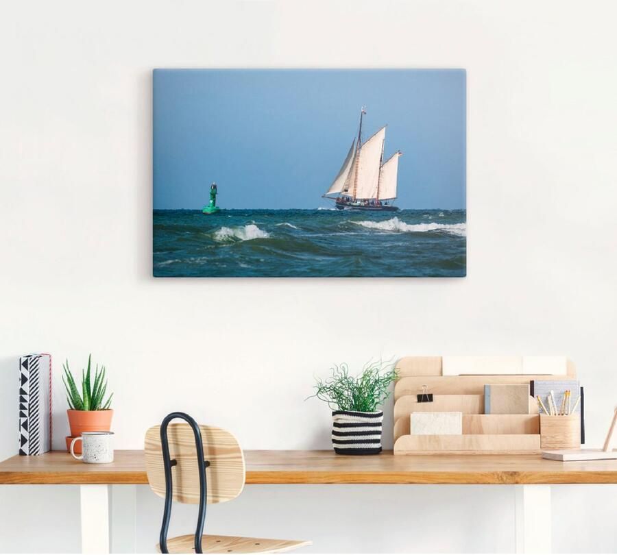 Artland Artprint op linnen Zeilschip op de Oostzee gespannen op een spieraam - Foto 3