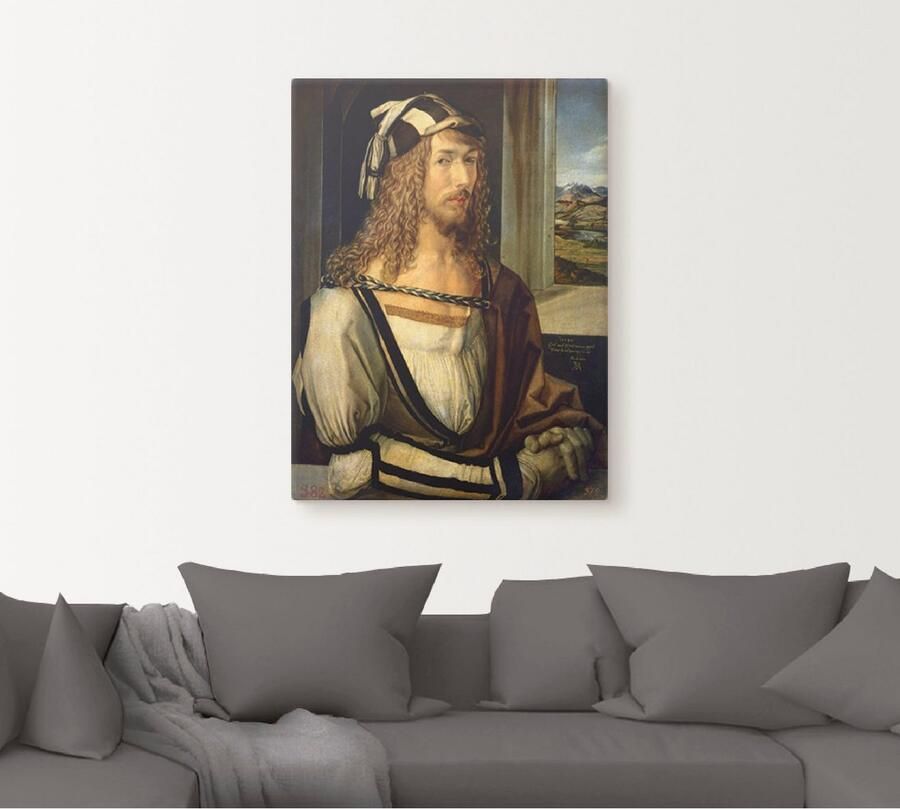 Artland Artprint op linnen Zelfportret met landschap. 1498 - Foto 4