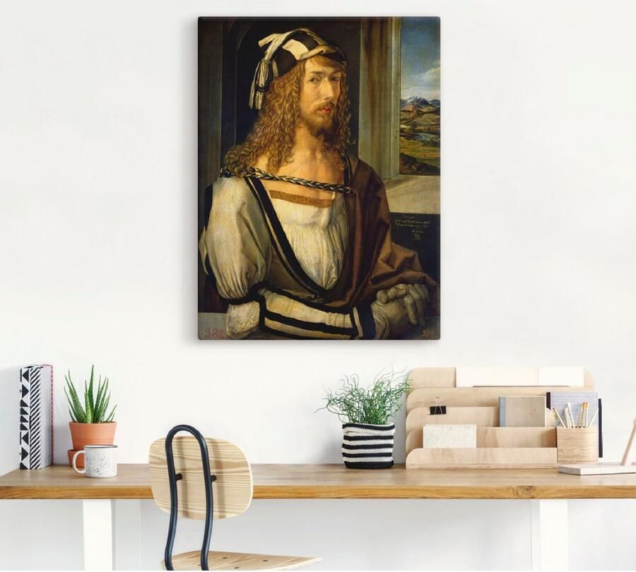 Artland Artprint op linnen Zelfportret met landschap. 1498 - Foto 3