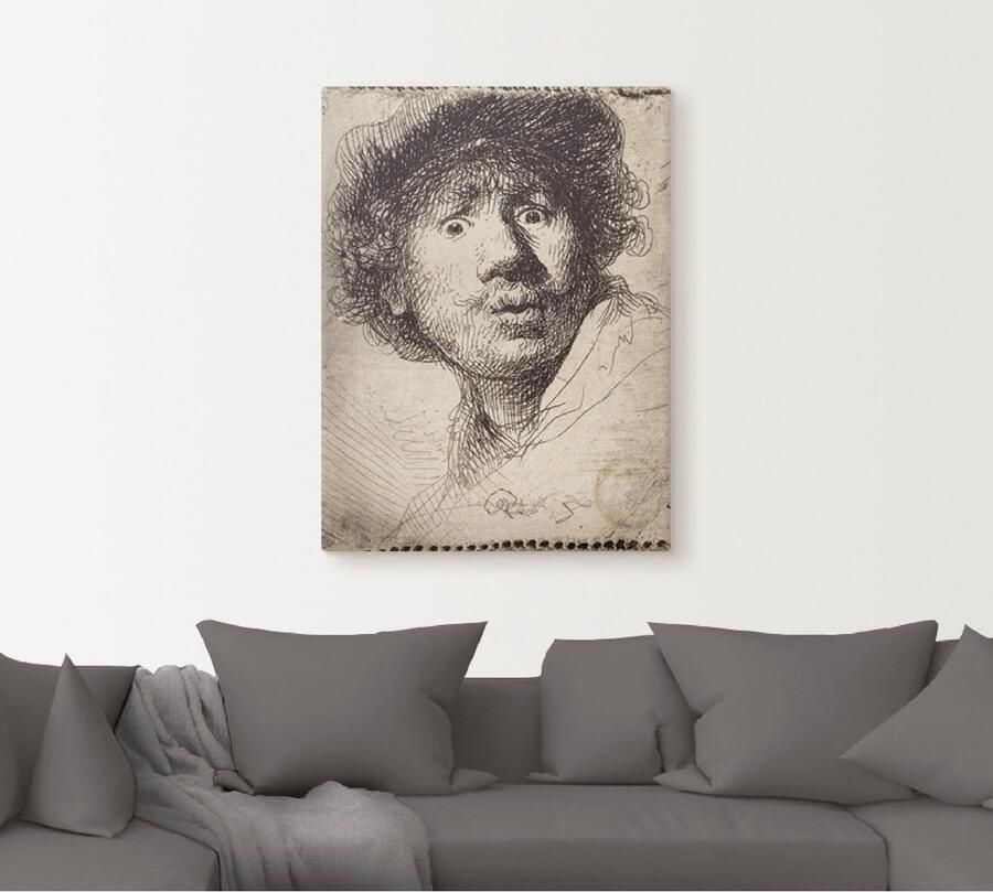 Artland Artprint op linnen Zelfportret met opengesperde ogen - Foto 4