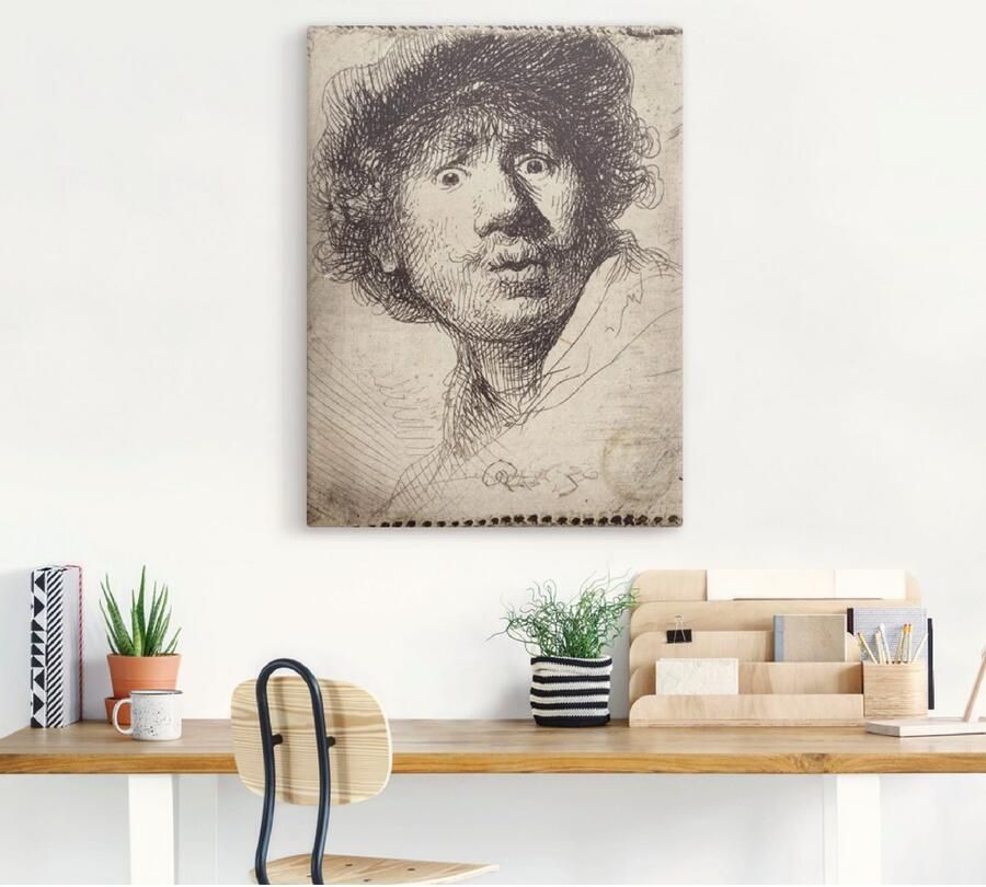 Artland Artprint op linnen Zelfportret met opengesperde ogen - Foto 3