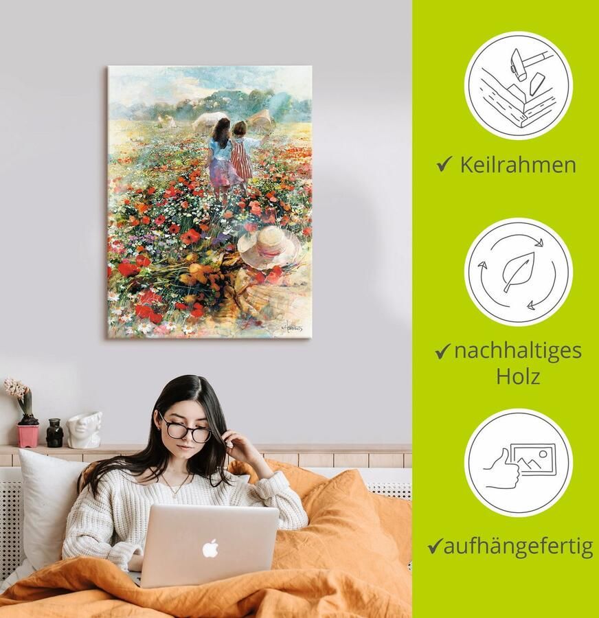 Artland Artprint op linnen Zomer der liefde gespannen op een spieraam - Foto 2