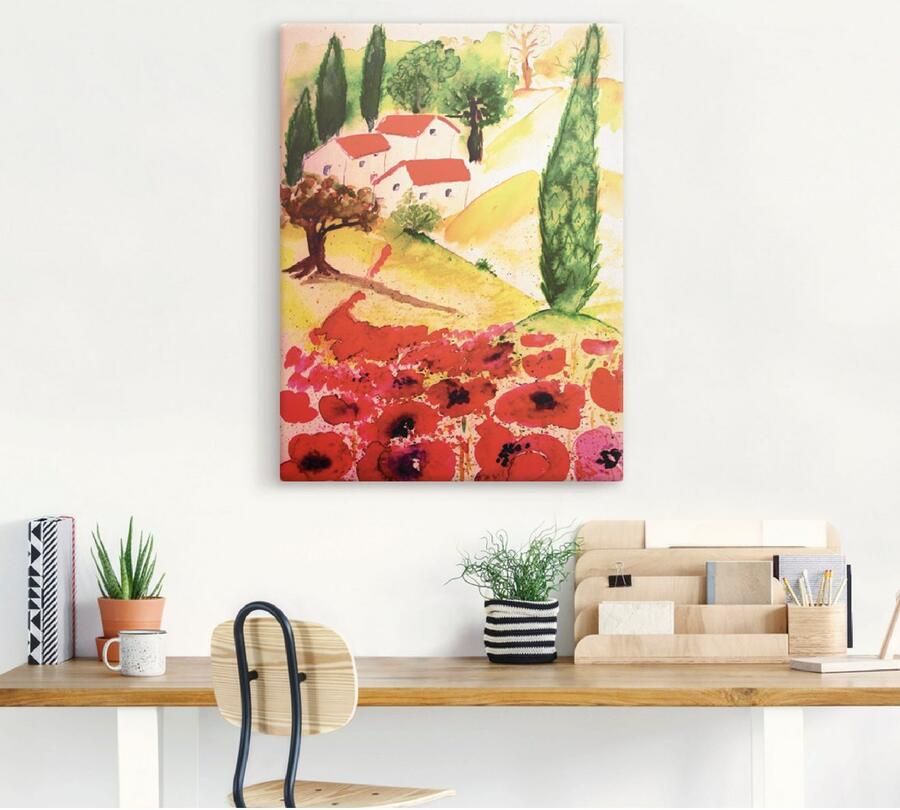 Artland Artprint op linnen Zomer in de Toscane gespannen op een spieraam - Foto 3