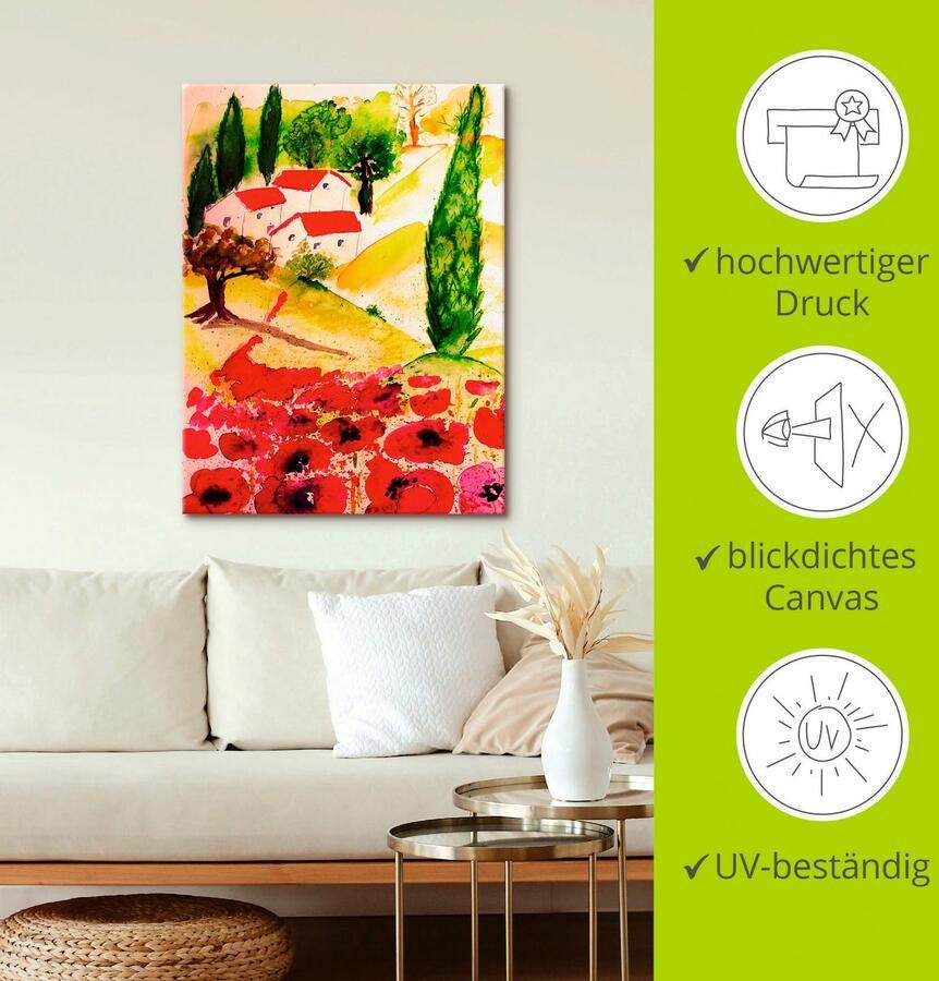 Artland Artprint op linnen Zomer in de Toscane gespannen op een spieraam - Foto 2