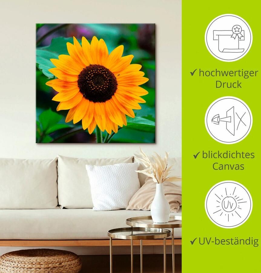 Artland Artprint op linnen Zonnebloem gespannen op een spieraam - Foto 2